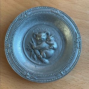OZ PEWTER Koala Mini Plate. Australian souvenir.